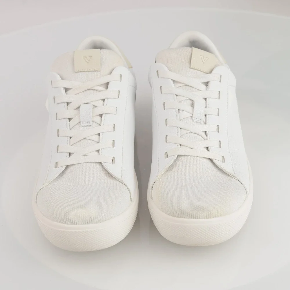Vessi Womens Soho Sneaker Size 8 Waterproof White Tan Vegan Leather Lace Up Shoe